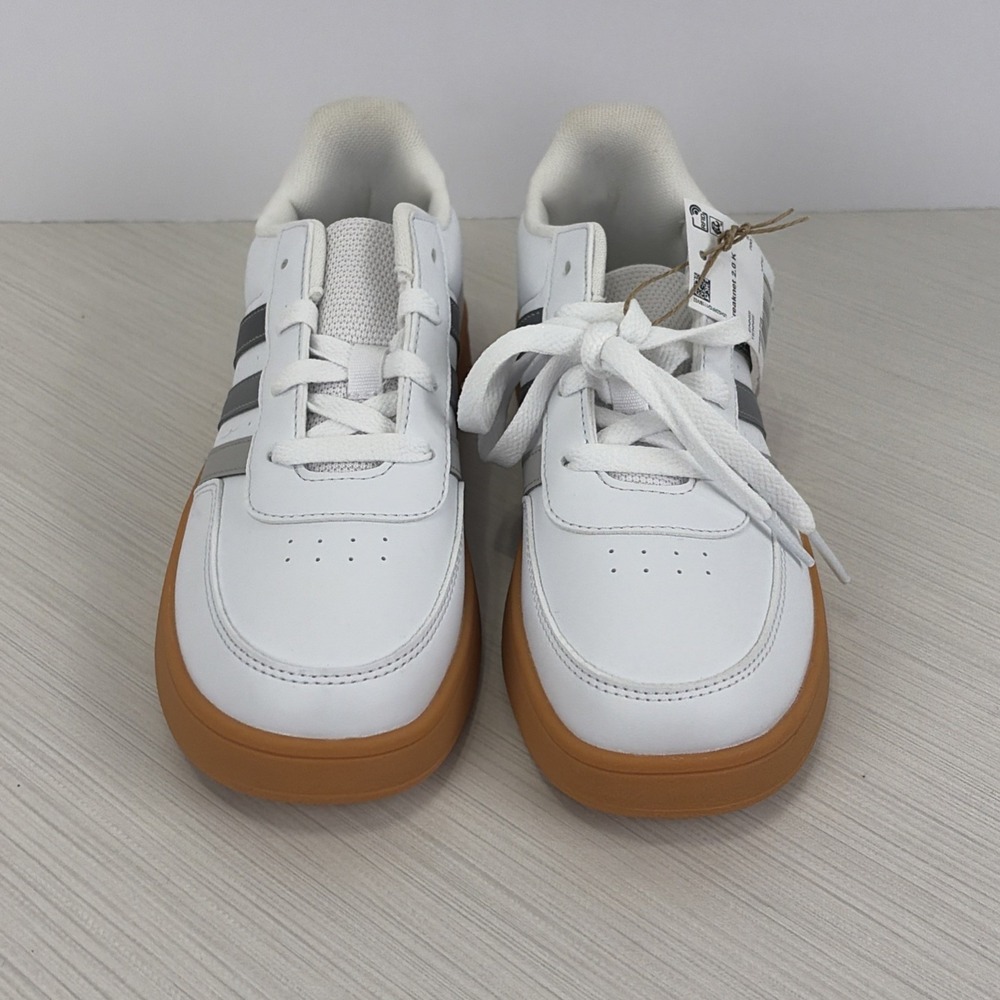 Adidas Breaknet 2.0 K Shoes Sneakers Kids Size 5.5 IH8878 White Gray NEW - Picture 2 of 8
